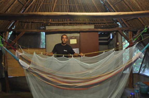 Nossas redes com mosquiteiras, em Yalimapo, região de Mana, na Guiana Francesa